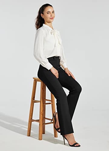 Willit Women’s Yoga Dress Pants Bootcut 28in (Med/Petite) Black