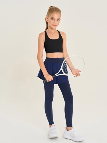 Girls Athletic Sports Bra - Kids 11-12 Years Black, Moisture-Wicking