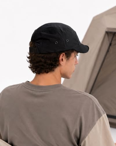 Croogo Short Brim Foldable Baseball Cap Quick Dry 5-Panel Running Hat - One Size / Ddy1-black