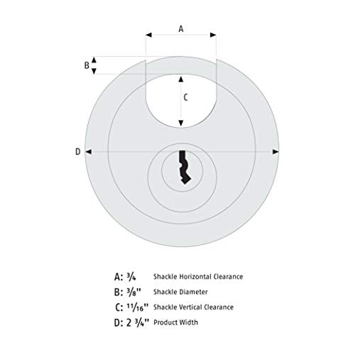 ABUS 26/70 Diskus Solid Body Storage Padlock with 2 Keys for Storage, Transport, and Commercial, 2.75in (70mm) Wide, Keyed Alike