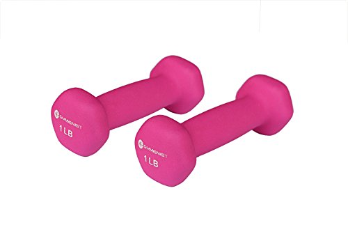 1 Pound Neoprene Dumbbell Set - Soft Non-Slip Grip, Pair of 2