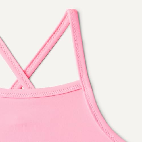 Toddler Girls' Two Piece Swimsuit - Crisscross Straps, Pink - 2T