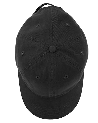 Baseball Cap - 100% Cotton Adjustable Dad Hat - One Size Black