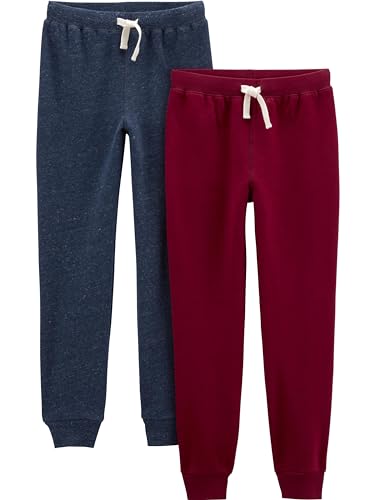 Simple Joys by Carter's Toddler Boys 2-Pack Fleece Pants 3T Burgundy/Navy Heather