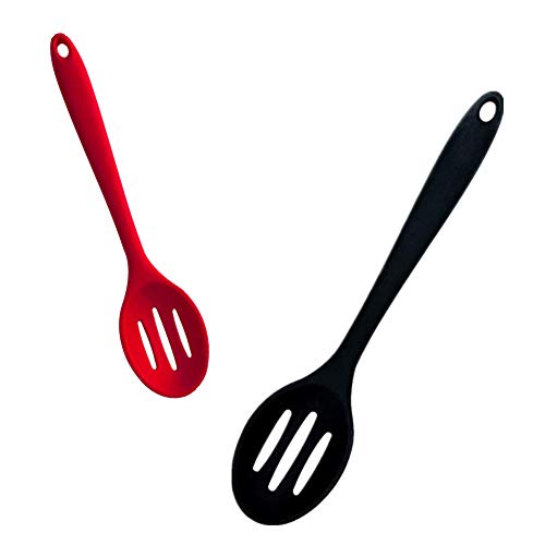 Silicone Slotted Spoon Set - 2 Heat-Resistant Cooking Spoons