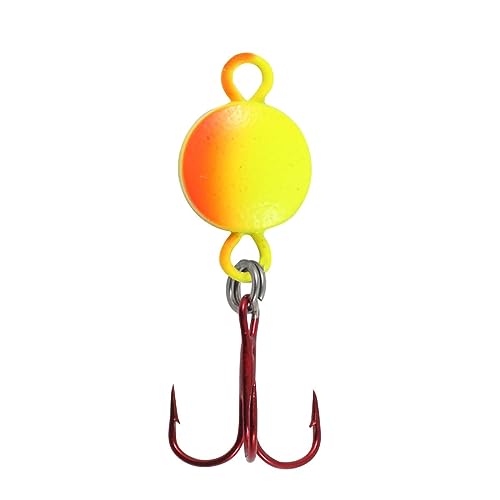 Eye Ball Ice Fishing Spoon - Sunrise / 1/4 OZ - Lure for Walleye, Perch, Crappie