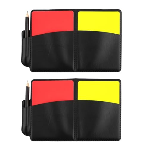 Soccer Referee Card Set - 2 Pack Red & Yellow with Wallet