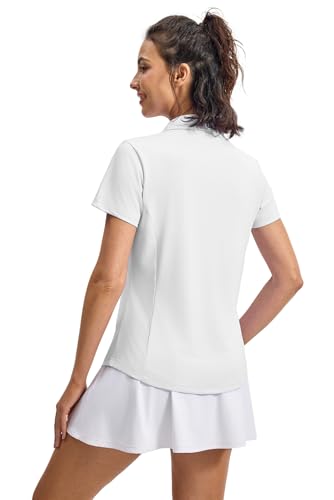Women's Golf Polo Shirt - UPF 50+ V-Neck Dry Fit Short Sleeve