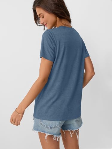 Women's Summer Short Sleeve Crewneck T-Shirt - Navy, Large