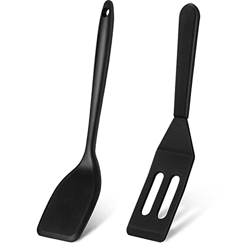 Mini Silicone Brownie Spatula Set - 2 Pieces, Black