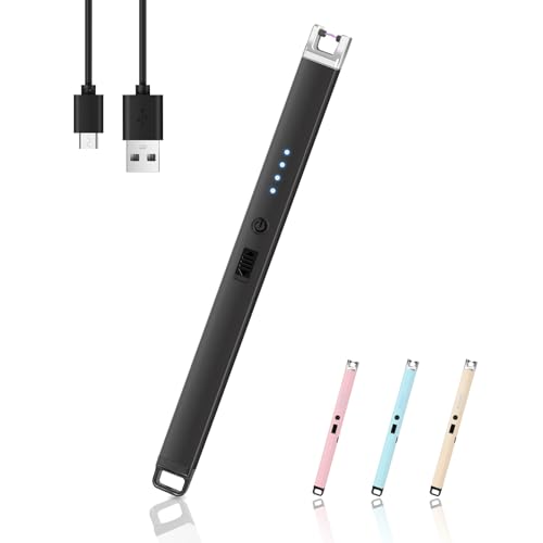 Rechargeable Electric Candle Lighter - Windproof Plasma Arc - Black