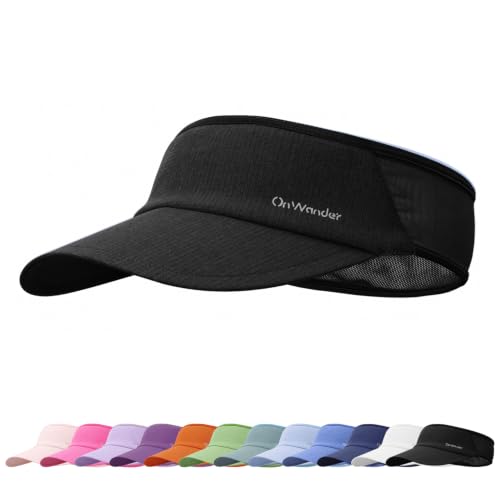 Lightweight Sun Visor Hat for Women & Men - Medium Black