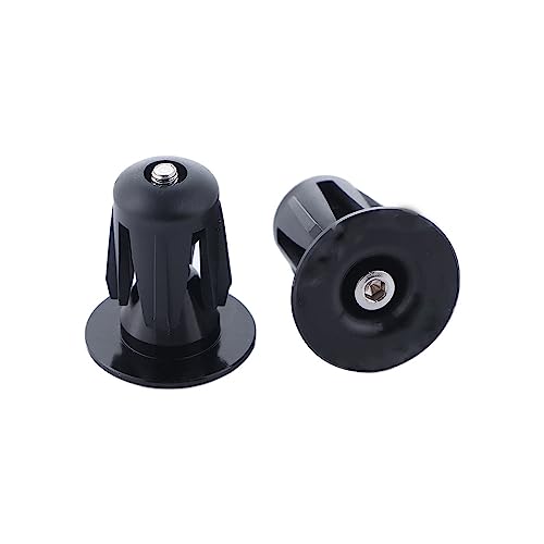 Bicycle Bar End Plugs - Aluminum Handlebar Caps for Road & Mountain Bikes - Black