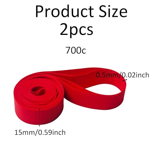 2PCS Puncture Resistant Bicycle Rim Strip Tape for 700C Wheels - Red