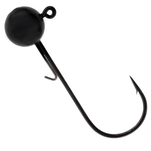 Reaction Tackle Ball Jig Heads 10-Pack - Round Bass Jig Heads with Sharp Hooks