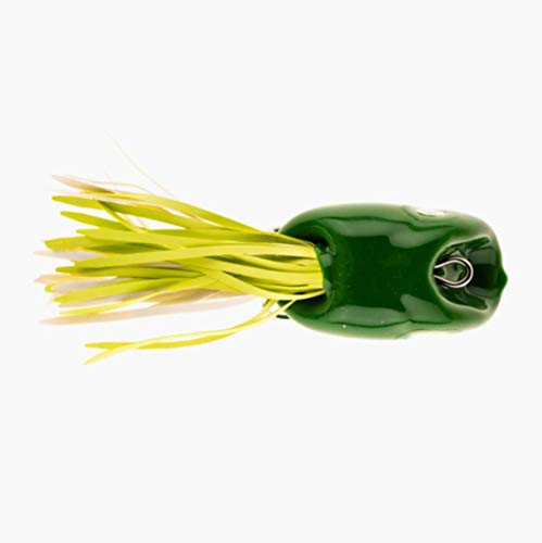 Topwater Popper Frog Fishing Lure with Weedless Hooks - Green