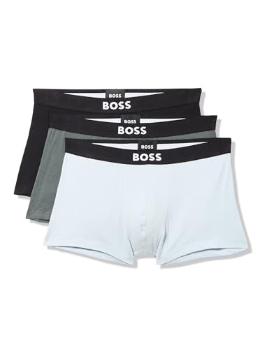 Men's 3-Pack Logo Trunks - Medium Seafoam Olive Black | BOSS Underwear