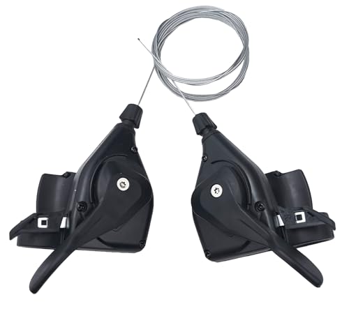 THALOUS 3x7/21 Speed Bicycle Gear Shift Levers Pair No Grips for MTB Road Bike
