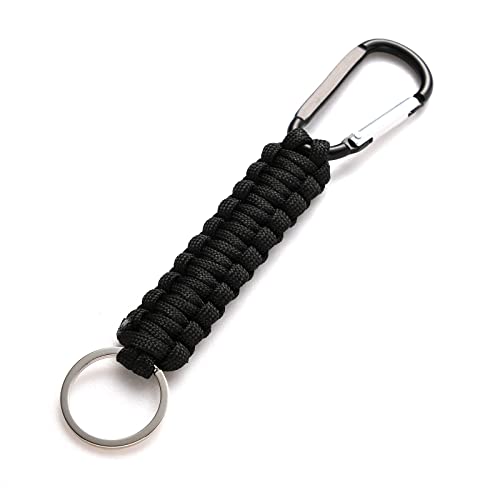 5-Pack Paracord Keychain Clips with Carabiner Lanyards for Outdoor Use