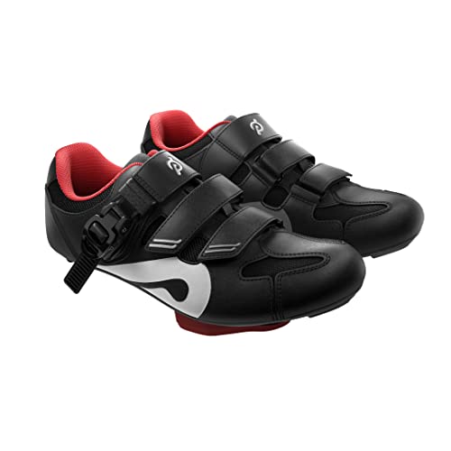 Indoor Cycling Shoes for Peloton Bike - Size 8 Women/6 Men - Black/Red