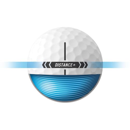 Distance+ Golf Balls - 12 Pack with Alignment Aid for Maximum Distance