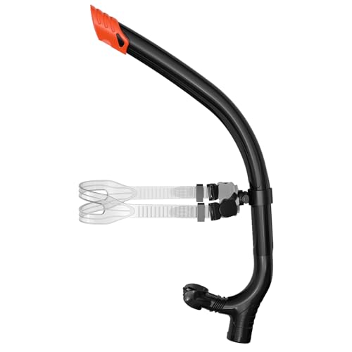 ForShine Black Swim Snorkel for Adults - Front-Mounted Pool & Open Water Training