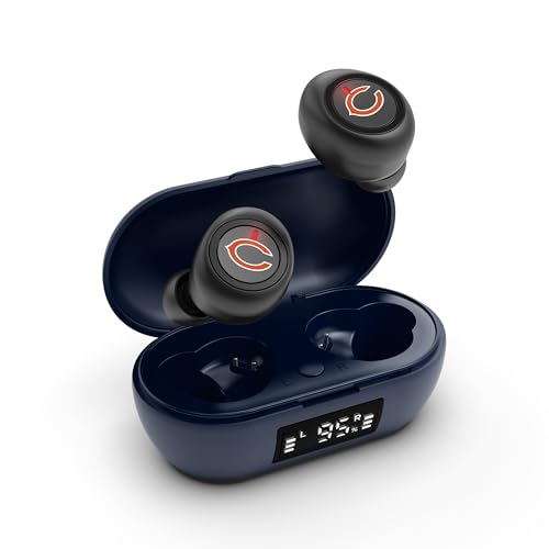 Chicago Bears True Wireless Earbuds - Bluetooth 5.0, 63 Hour Battery