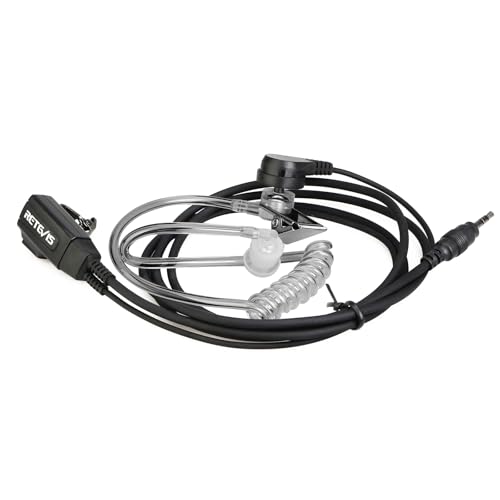 Retevis RB48 Walkie-Talkie Earpiece with Mic 1 Pin 2.5mm, Transparent Acoustic Tube, Compatible RB48 RT49 RT49B RT49P Two Way Radio, Walkie Talkie Headset(2 Pack)