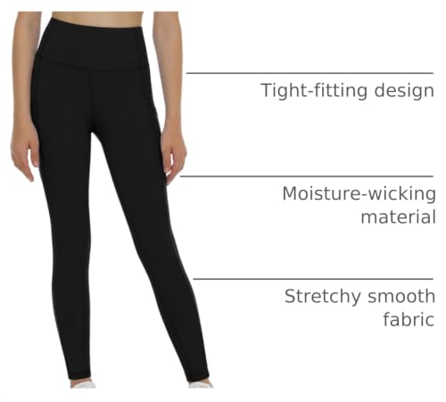 THE GYM PEOPLE Girls High Waist Workout Leggings Kids Dance Yoga Pants Large Black