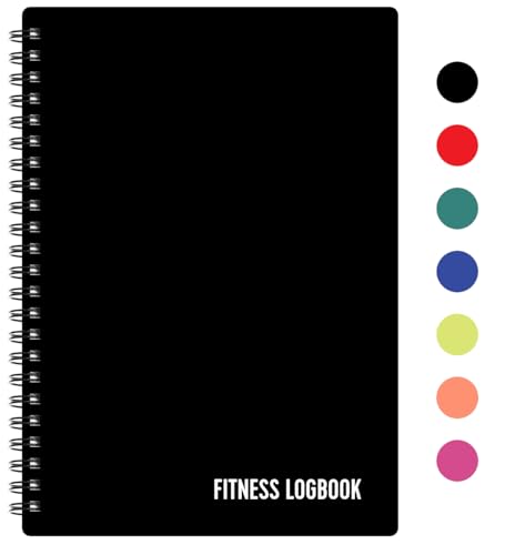 A5 Undated Fitness Logbook - Black Plastic Workout Journal