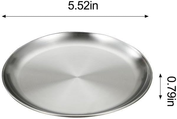 Skiennix 304 Stainless Steel Western Food Plate - Durable BBQ & Dessert Buffet Plate | Silver Finish