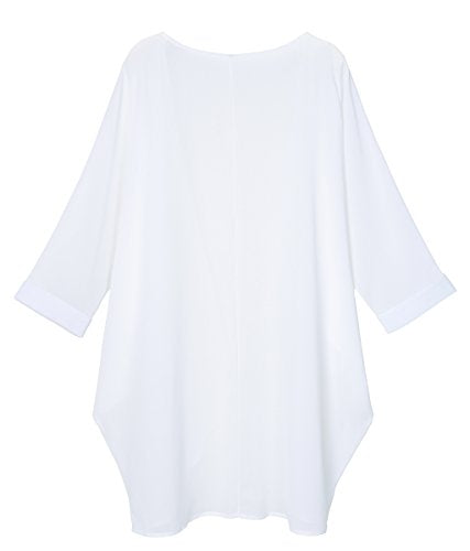 Floral Print Sheer Chiffon Kimono Cardigan - XX-Large White-2