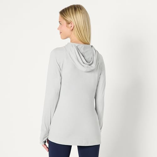 Women's Lightweight Long Sleeve Pullover Hoodie - Medium Space Dye Dove