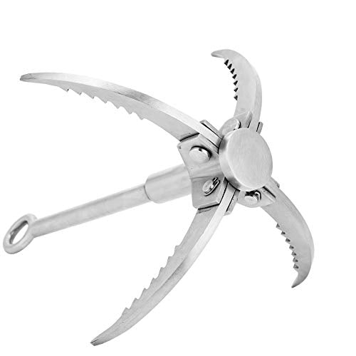 Dioche Grappling Hook, Stainless Steel Folding Grappling Hook Rock Climbing Claw Survival Tool Equipment
