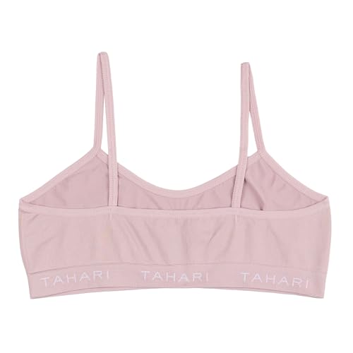 Tahari Girls' 4-Pack Seamless Bralette Set Small Sepia Rose - Comfortable Sports Bras for Girls