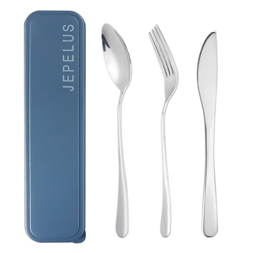 Reusable Stainless Steel Travel Utensil Set with Portable Carrying Case