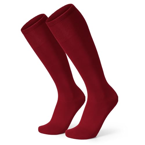 Baseball Soccer Softball Socks - Youth Adult Medium Wine Red