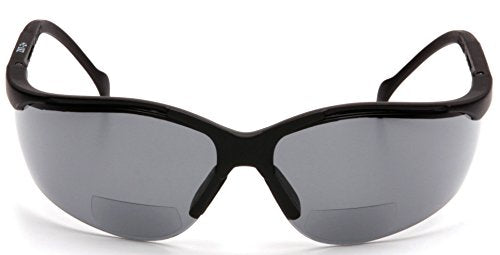 Bifocal Readers Safety Glasses - 2.5 Diopters Amber Lens - Gray Reader Lens 2.0 Diopters