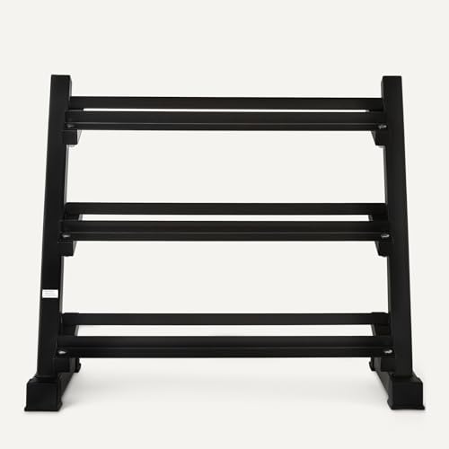 3-Tier Adjustable Dumbbell Weight Rack - Sturdy Steel Stand