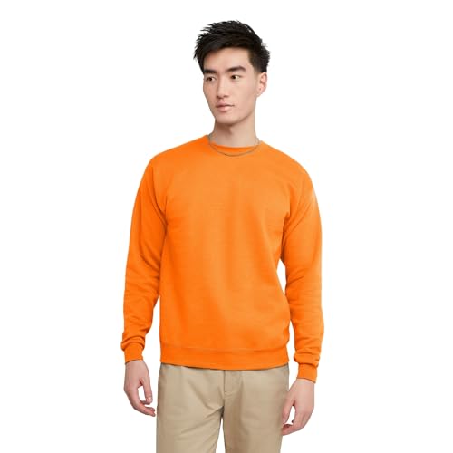 EcoSmart Fleece Crewneck Sweatshirt - Safety Orange, Small