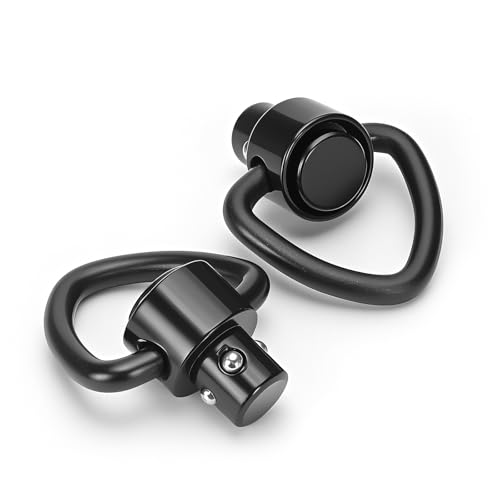 Heavy Duty Quick Detach Sling Swivels - 1 Inch D-Loop, 2 Piece Set
