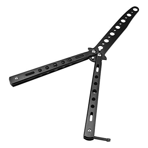Butterfly Knife Trainer - Unsharpened Practice Tool for Flipping Tricks - Black