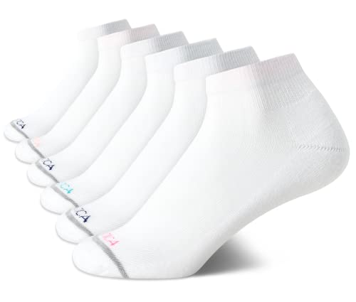 Moisture-Wicking Cushion Athletic Socks - 6 Pack, White