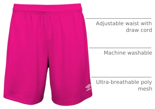 Umbro Unisex Adult Field Shorts Medium Pink Breathable Mesh Sportswear