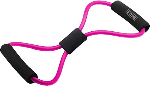 EDX Resistance Loop Bands with Handles for Workouts, Exercise, Fitness, Stretching, Physical Therapy | 3 Pack, Pink