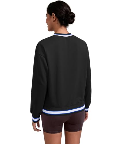 Women's Oversized Striped Sweatshirt - Color Block Crewneck Pullover