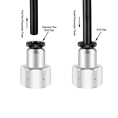 1/8 Npt Female Push To Connect Fittings,CEKER 1/4 Inch Od Tube to 1/8 inch npt female thread Air Line Quick Connect fittings Air Hose Fittings for Air Ride Air Horn Air Compressor 2Packs
