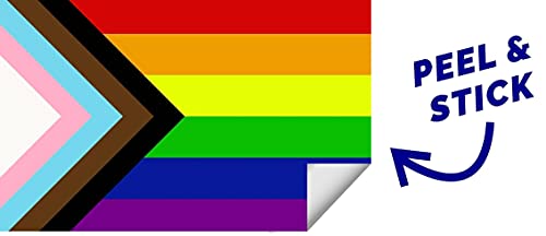 Progress Pride LGBTQ Flag - 4x6 All Weather Vinyl Decal Sticker