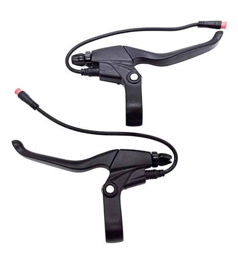 WIROJ Waterproof Electric Bike Brake Lever & 20cm 2PIN Connector Grips (E-Bike Cut-Off) - 2 Pack