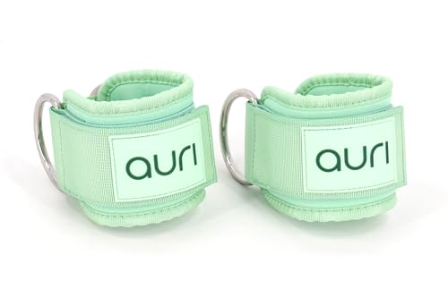 Auri Fit Sage Green Padded Ankle Cable Straps for Glute & Leg Workouts
